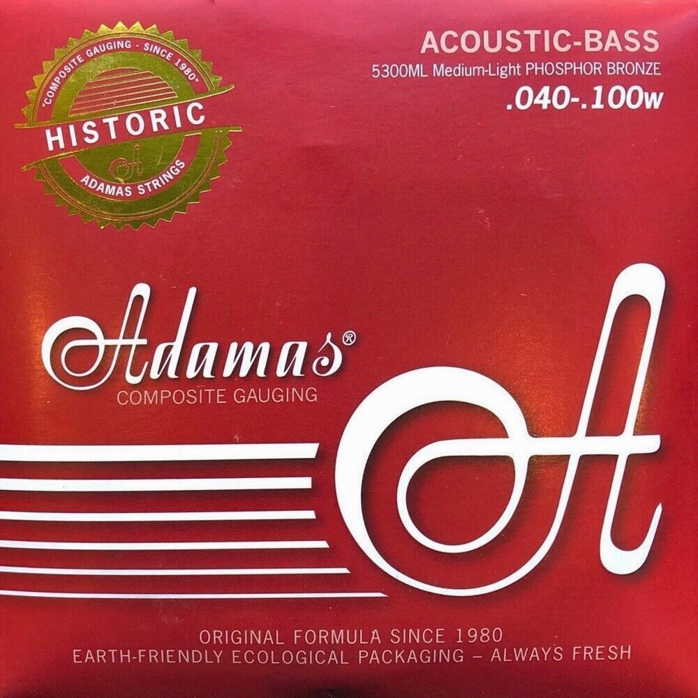 Adamas 5300 Corde per basso acustico in Phosphor Bronze non rivestito Set 4 corde Med-Light | 5300ML
