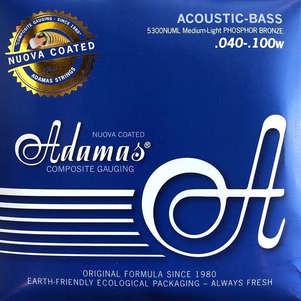Adamas 5300NU Corde per basso acustico rivestite in Phosphor Bronze Set 4 corde Med-Light | 5300NU-ML