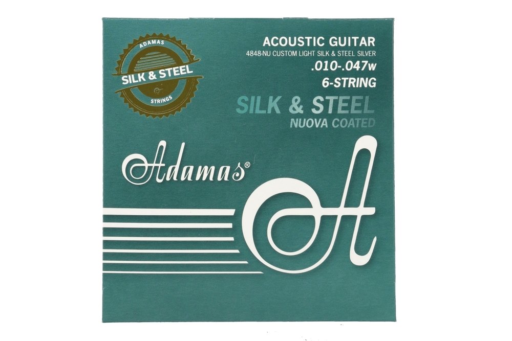 Adamas Corde per chitarra acustica/folk Custom-Light .010-.047 | 4848-NU Silver