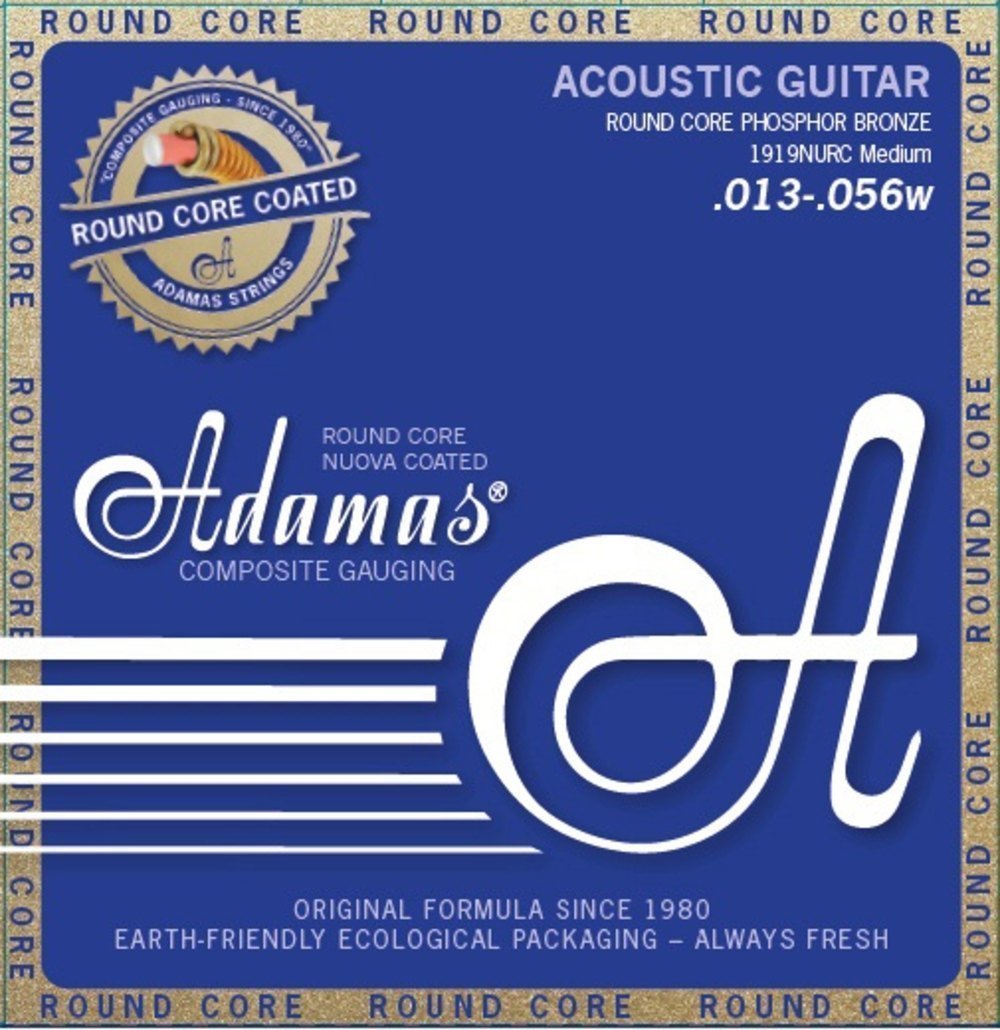 Adamas Acoustic guitar strings Round Core coated Phosphor Bronze Medium .013-.056 | 1919NURC