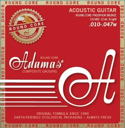 Adamas Corde per chitarra acustica Round Core Phosphor Bronze 12-str. Light .010-.047 | 1616RC