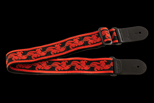 Ovation Leaf Nylon strap ruby red/black Guitar Ruby Red/Black