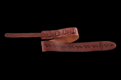Ovation Leaf leather strap ruby red Guitar Ruby Red