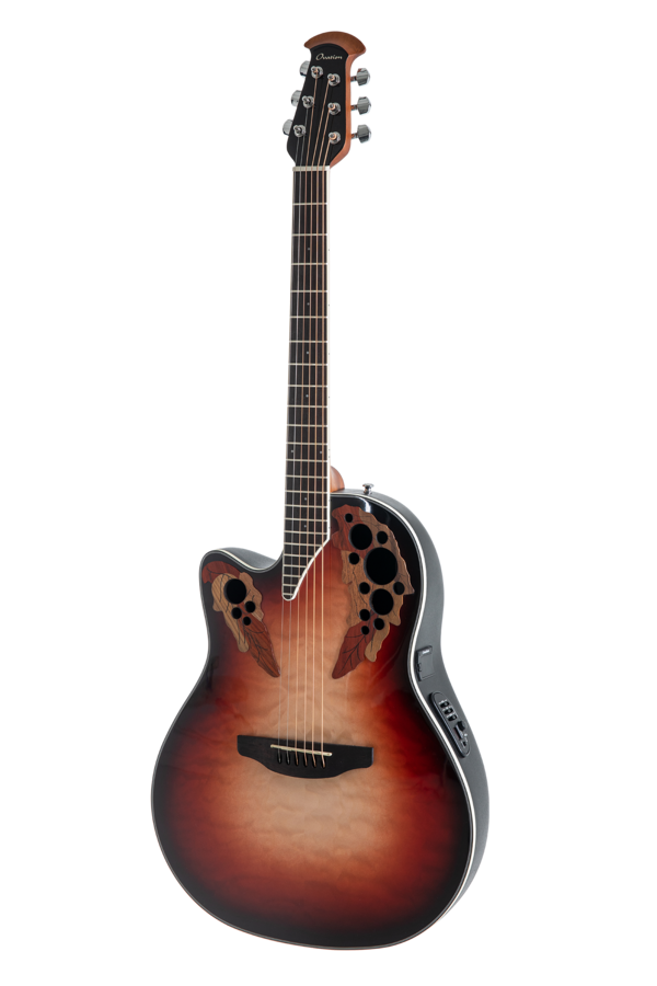 Ovation Celebrity Elite Plus CE44LX Mid Cutaway Lefthand Ruby Burst | CE44LX-1R-G
