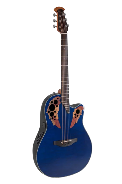 Ovation Celebrity Elite Plus CE44P Mid Cutaway Blue Transparent Quilt | CE44P-8TQ-G