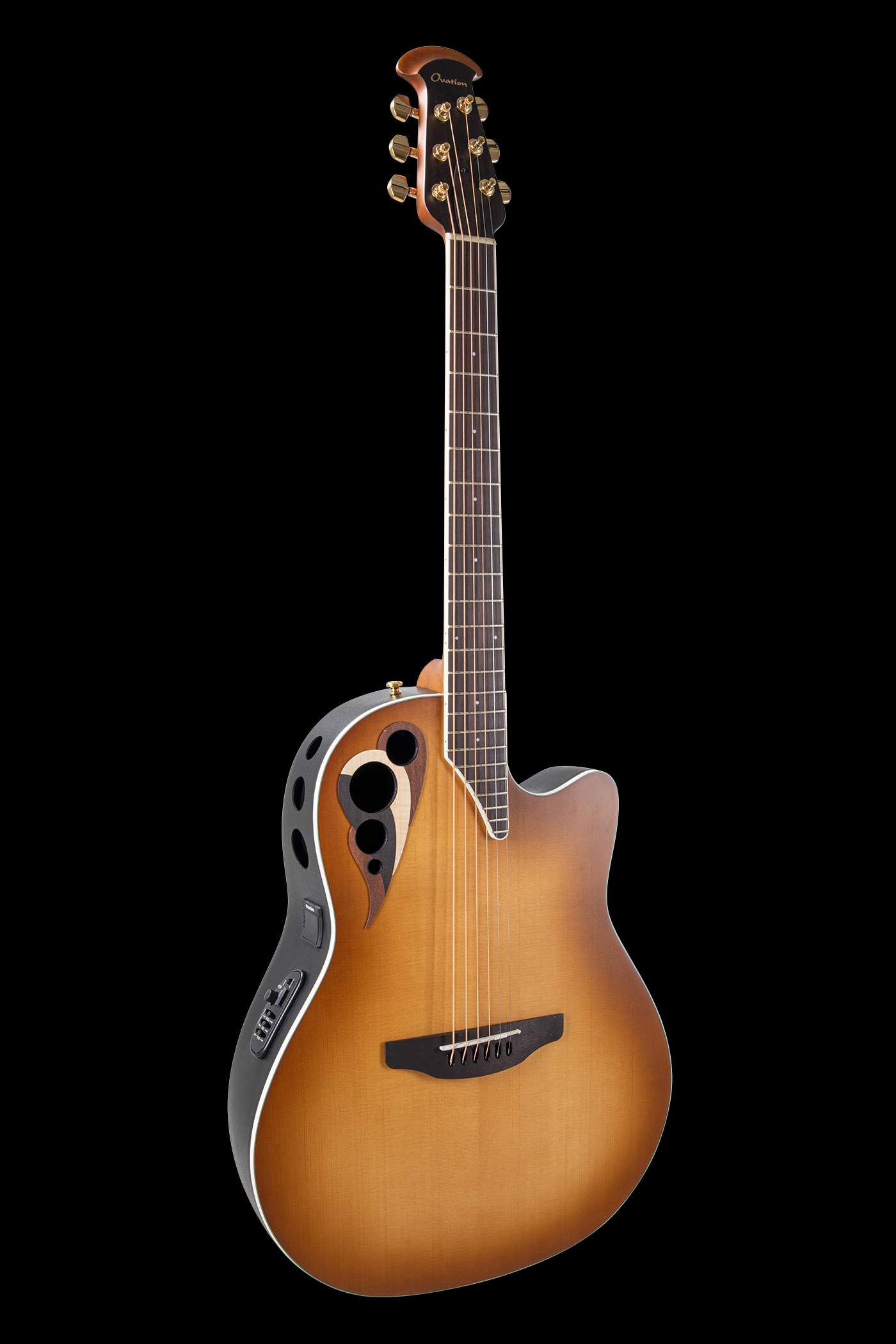Ovation Celebrity Elite Deluxe CDX40 Deep Contour Peach Burst Satin | CDX40-PB-G