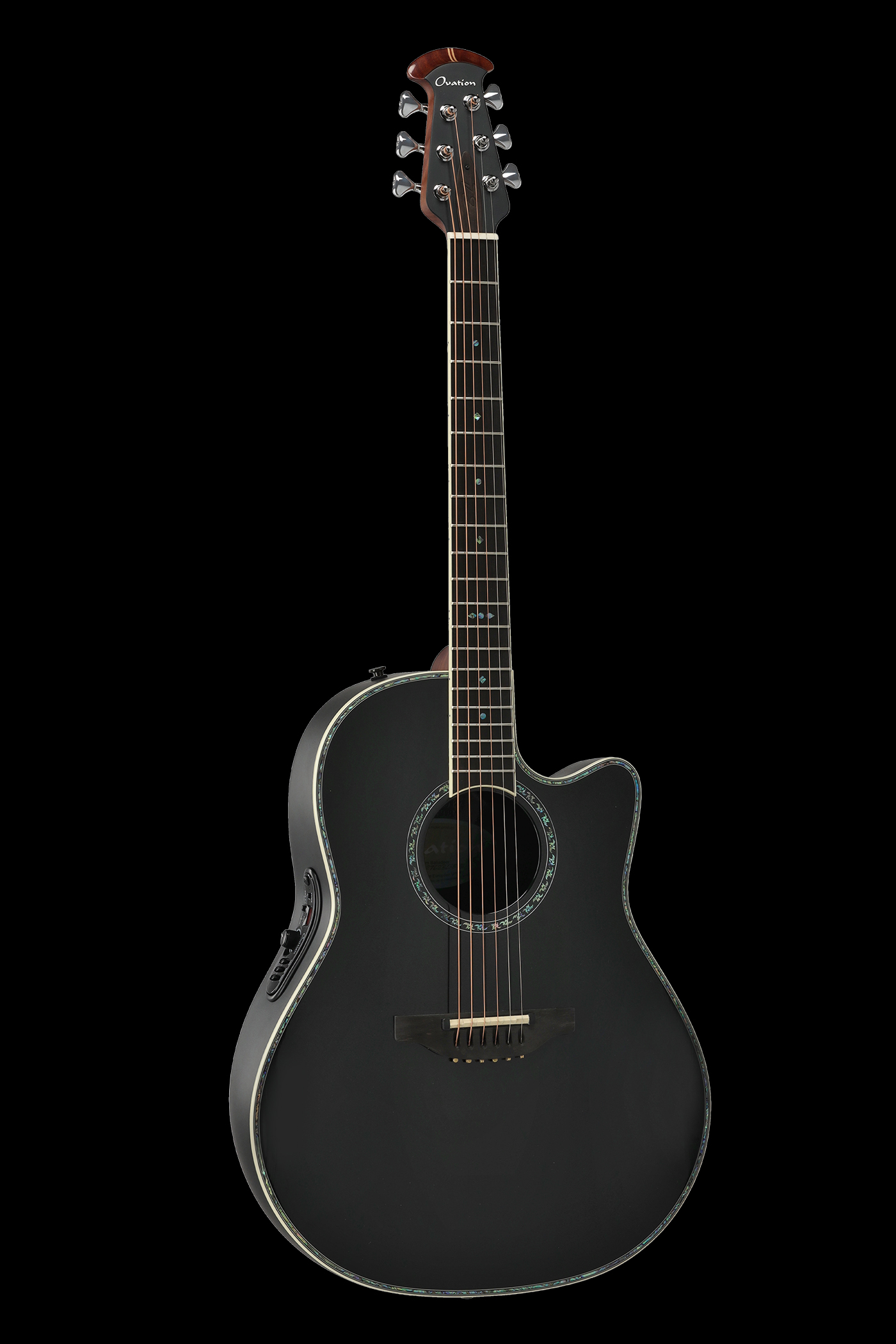 Ovation Guitare électro-acoustique Série Pro Custom Balladeer Deep Contour noir | 2762BL-5-G