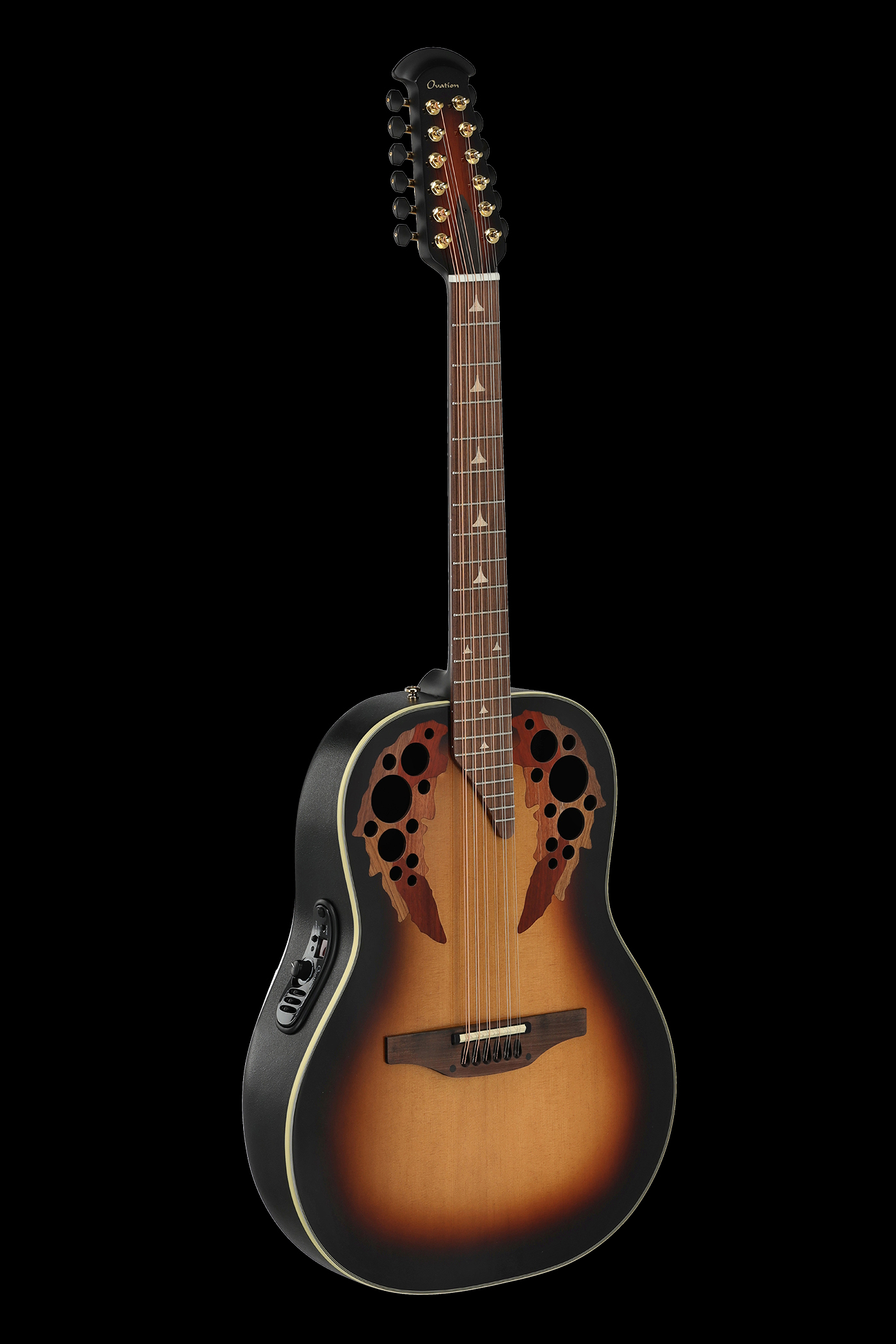 Ovation Guitare électro-acoustique Pro Series Elite Deep Bowl Non-Cutaway 12-cordes Sunburst | 1758-1-G